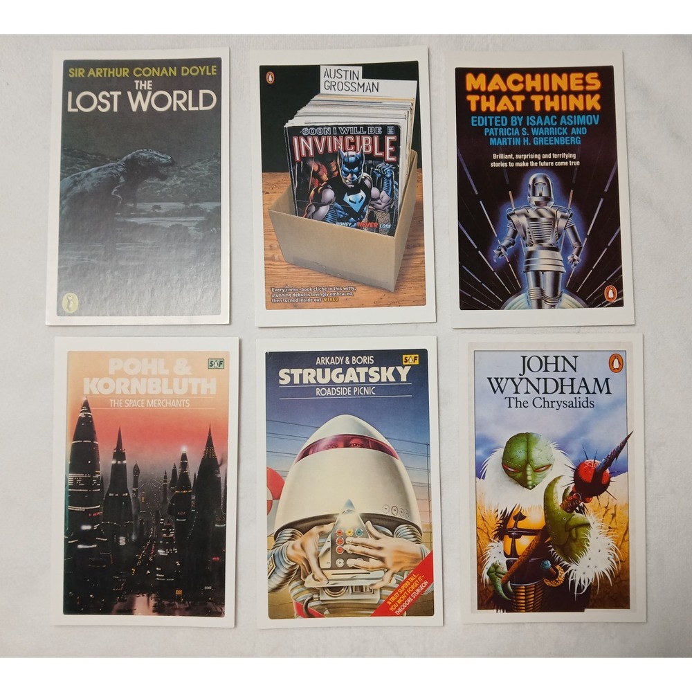 Penguin Science Fiction Postcards - Set of 6 Vintage Book Cover Art